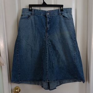 New York & Company Classic Blue Denim Midi Skirt